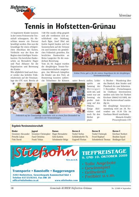 Ausgabe 3/2009 - Marktgemeinde Hofstetten-Grünau