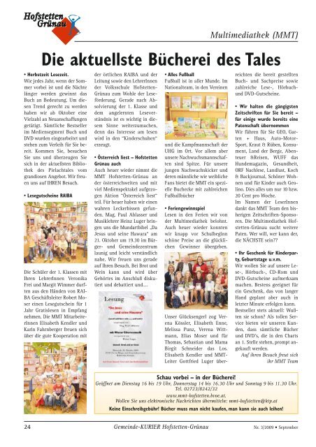 Ausgabe 3/2009 - Marktgemeinde Hofstetten-Grünau