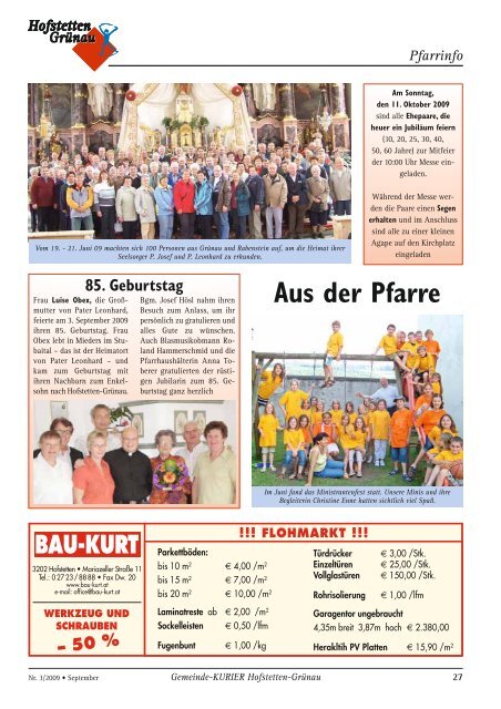 Ausgabe 3/2009 - Marktgemeinde Hofstetten-Grünau