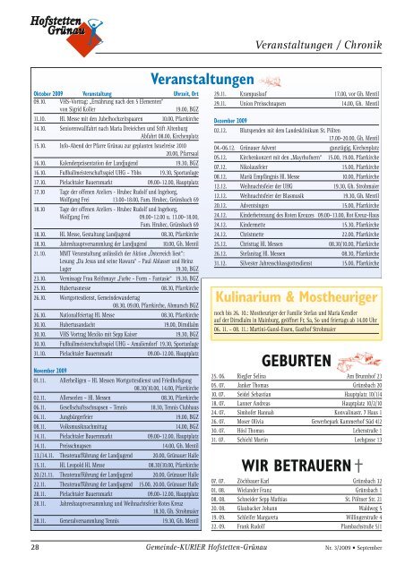 Ausgabe 3/2009 - Marktgemeinde Hofstetten-Grünau