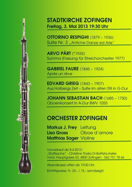 Programm - Orchester Zofingen