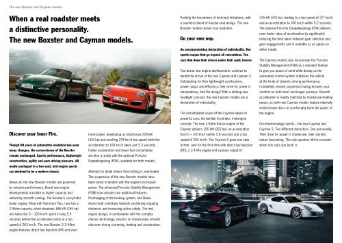 Porschenews 01/2009 Go your own way. The new Cayman.