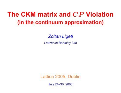 The CKM matrix and CP Violation