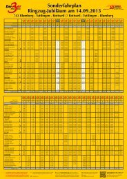 Sonderfahrplan Ringzug-Jubiläum am 14.09.2013