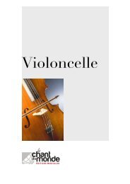 catalogue pour violoncelle - Le Chant Du Monde