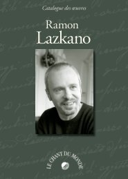 Catalogue des Åuvres de Ramon Lazkano - Le Chant Du Monde