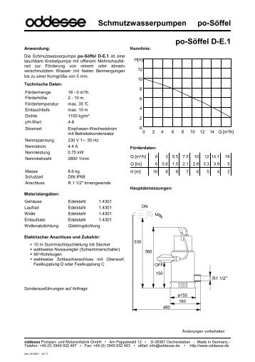 po-Söffel Schmutzwasserpumpen - oddesse Pumpen- und ...