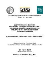 Dr. Heide Said - Public Health - Medizinische Universität Graz