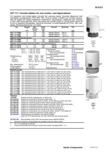 55.012/1 Sauter Components AXT 111: Termiskt ställdon för små ...