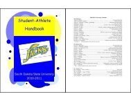 Student-Athlete Handbook - South Dakota State University Athletics