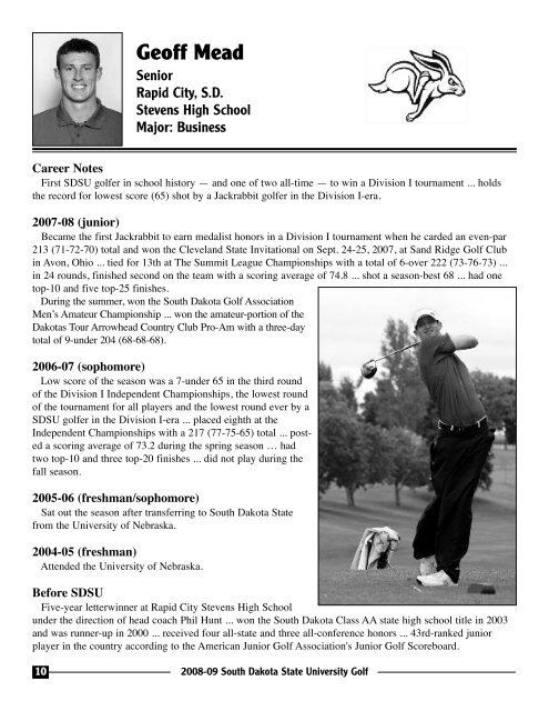 2008-09 Men's & Women's Golf - South Dakota State University ...