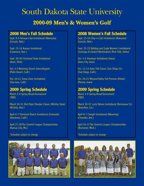 2008-09 Men's & Women's Golf - South Dakota State University ...