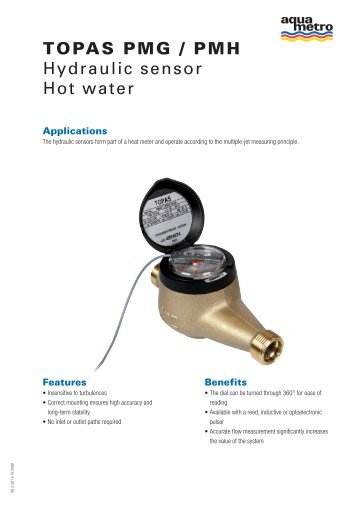 TOPAS PMG / PMH Hydraulic sensor Hot water