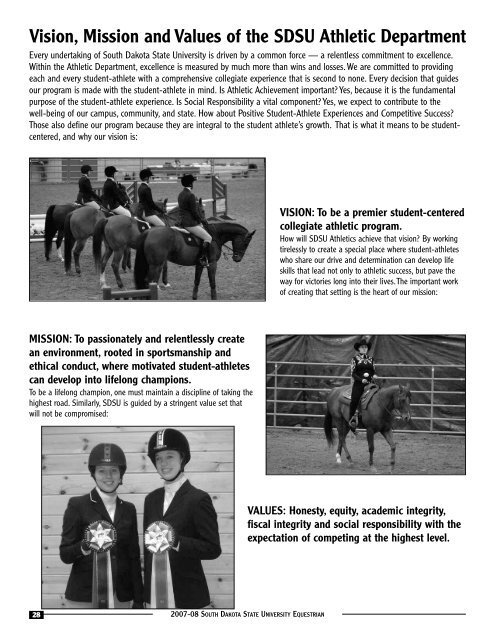 2007-08 jackrabbit equestrian schedule - South Dakota State ...