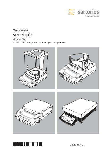 Étapes de fonctionnement de la balance électronique