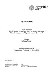 Diplomarbeit - INEX Politics of Inclusion and Exclusion - Universität ...