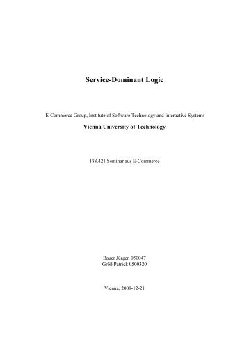 Service-Dominant Logic - Electronic Commerce Group