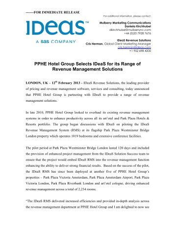 Download PDF of this Press Release - Ideas