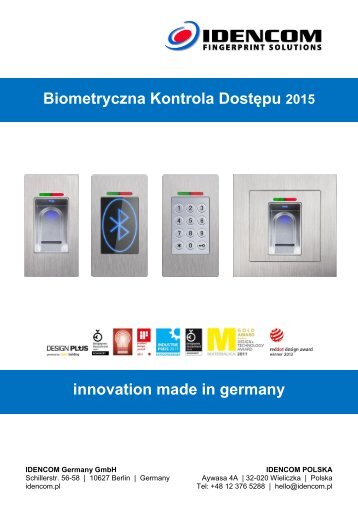 Biometryczna Kontrola Dostępu innovation made in germany