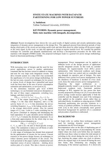 FINITE STATE MACHINES WITH DATAPATH