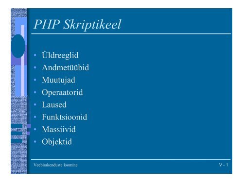 PHP Keelereeglid