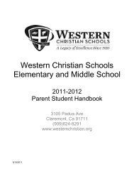 Western Christian High School - Western Christian Schools