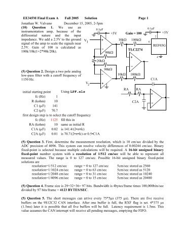 EE345M Final Exam A Fall 2005 Solution Page 1 Jonathan W ...