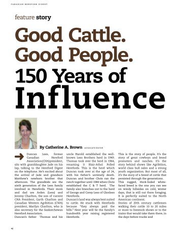 Good Cattle. Good People. 150 Years of - Canadian Hereford ...