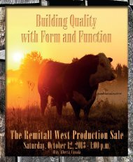 the Remitall West Production Sale Catalogue - Canadian Hereford ...