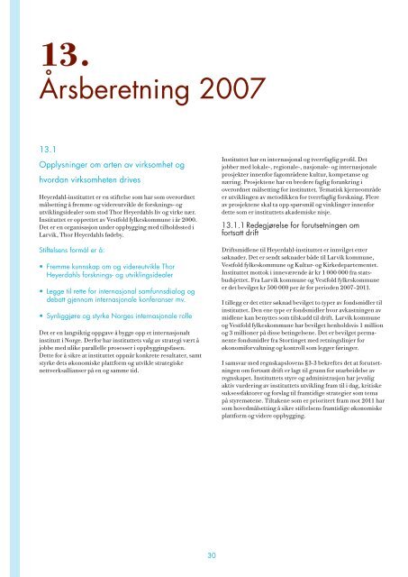 Årsrapport 2007 - The Thor Heyerdahl Institute