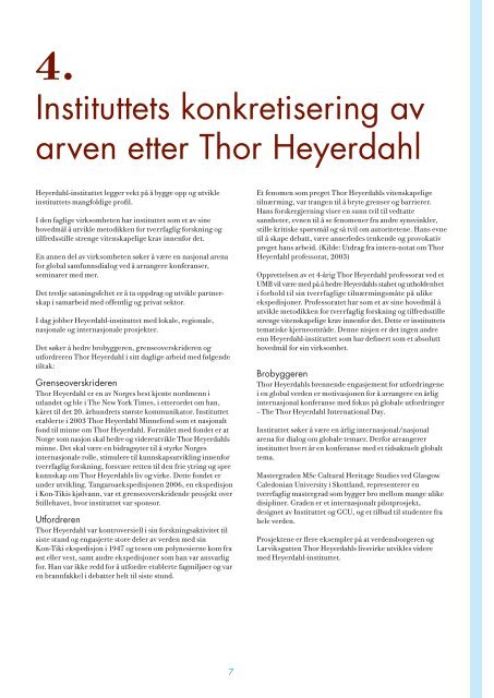 Årsrapport 2007 - The Thor Heyerdahl Institute