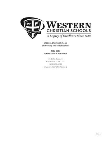 Parent Student Handbook - Western Christian Schools