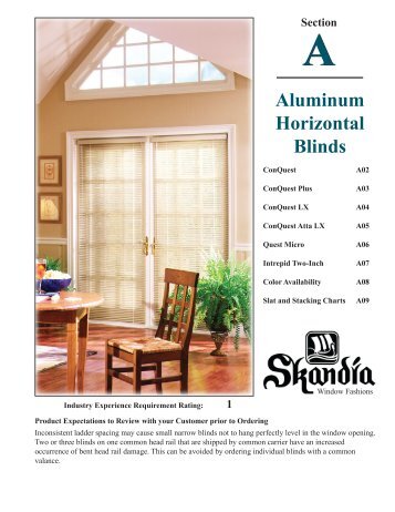 Aluminum Horizontal Blinds - Skandia Window Fashions