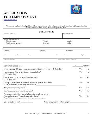 employment application form carbon county