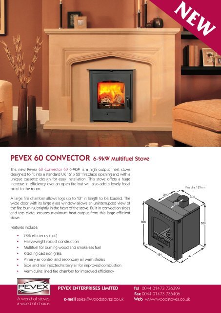 Pevex Convector And Slimline Inset Brochure Woodstoves Co Uk