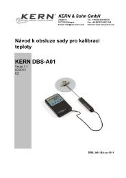 Návod k obsluze sady pro kalibraci teploty KERN DBS-A01