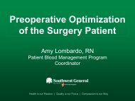 Preoperative Optimization of the Surgery Patient - SABM - Patient ...