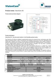 VisionCam XS Specifications - Mengel Engineering