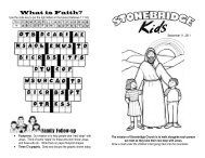 Children's Sermon Notes - Stonebridge Church