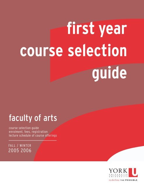 FYCSG 05/06 REV2 - Faculty of Arts - York University