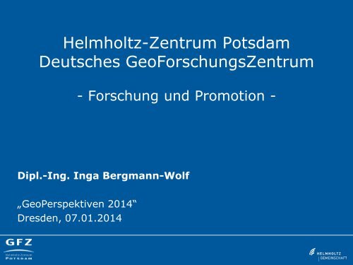 Forschung & Promotion am GFZ - phpweb.tu-dresden.de