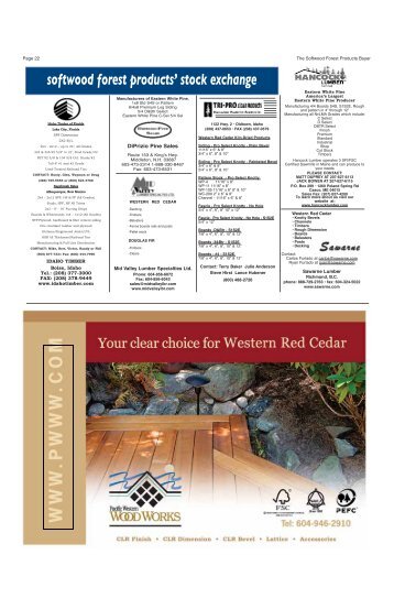 softwood forest products - Miller Publishing Corporation