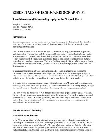 ESSENTIALS OF ECHOCARDIOGRAPHY #1 - Echo in Context