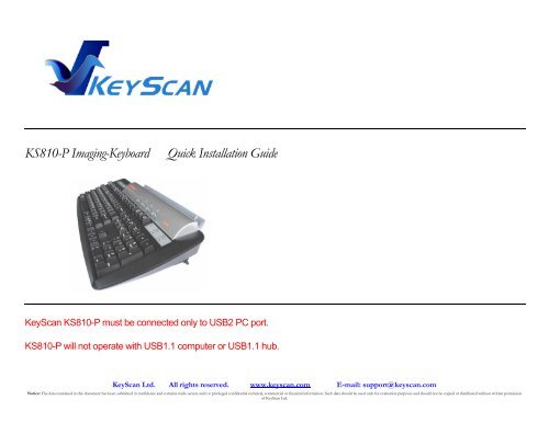 KS810 Quick Installation Guide EN - KeyScan