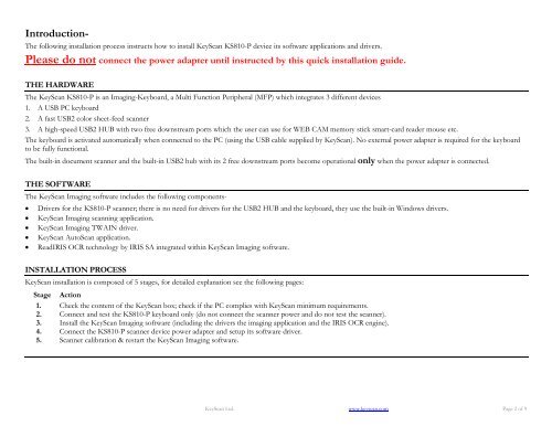 KS810 Quick Installation Guide EN - KeyScan