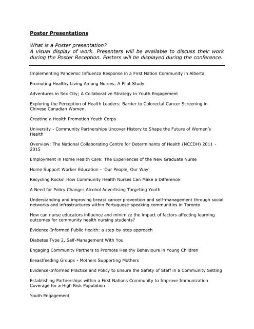 Poster Presentations What Is A Poster Presentation Community