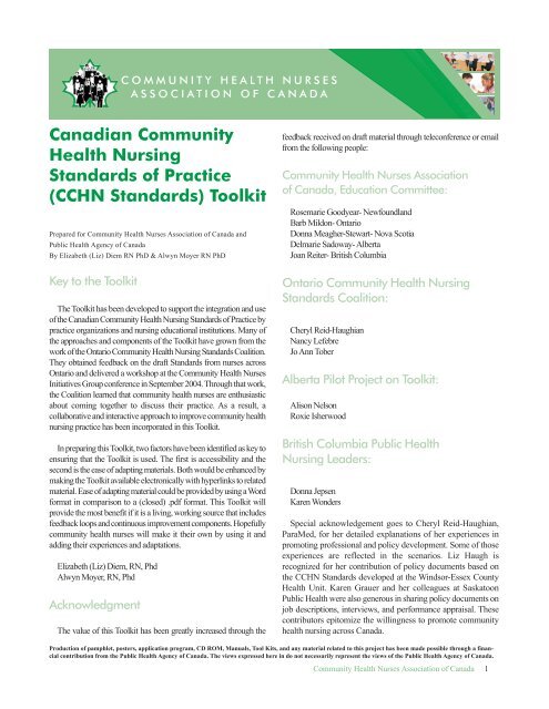 Canadian Community Health Nursing Standards of Practice (CCHN ...