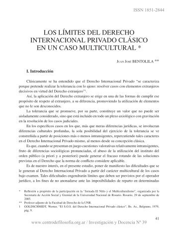 LoS LÃMITeS deL deReCho INTeRNACIoNAL PRIvAdo CLÃSICo ...