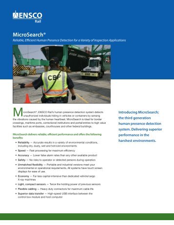 MicroSearch® G3 – Human Presence Detection System - ENSCO, Inc.