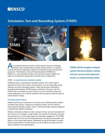 Simulation, Test and Recording System (STARS) - A ... - ENSCO, Inc.